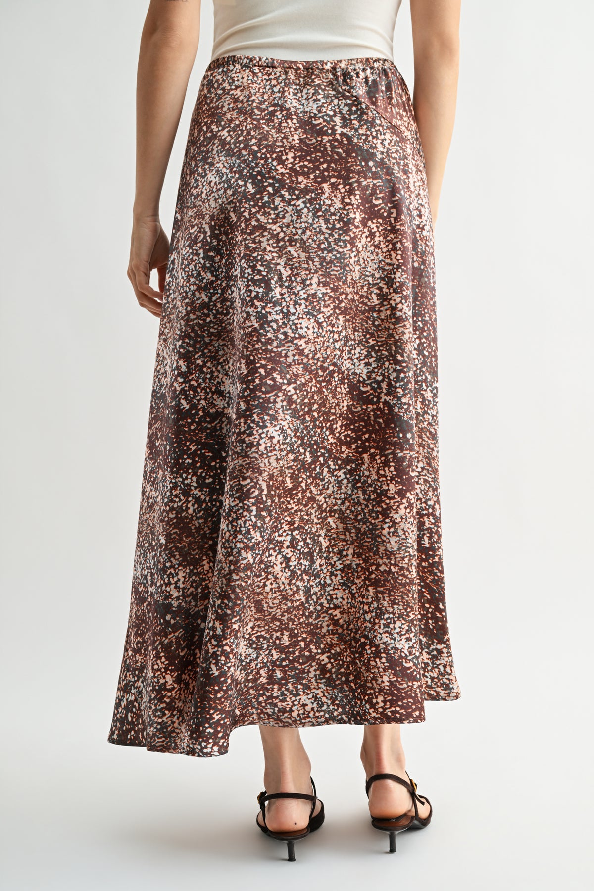 Brown Multi  Plus-Size Savoy Bias Skirt