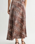 Brown Multi  Plus-Size Savoy Bias Skirt