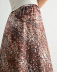 Brown Multi  Plus-Size Savoy Bias Skirt