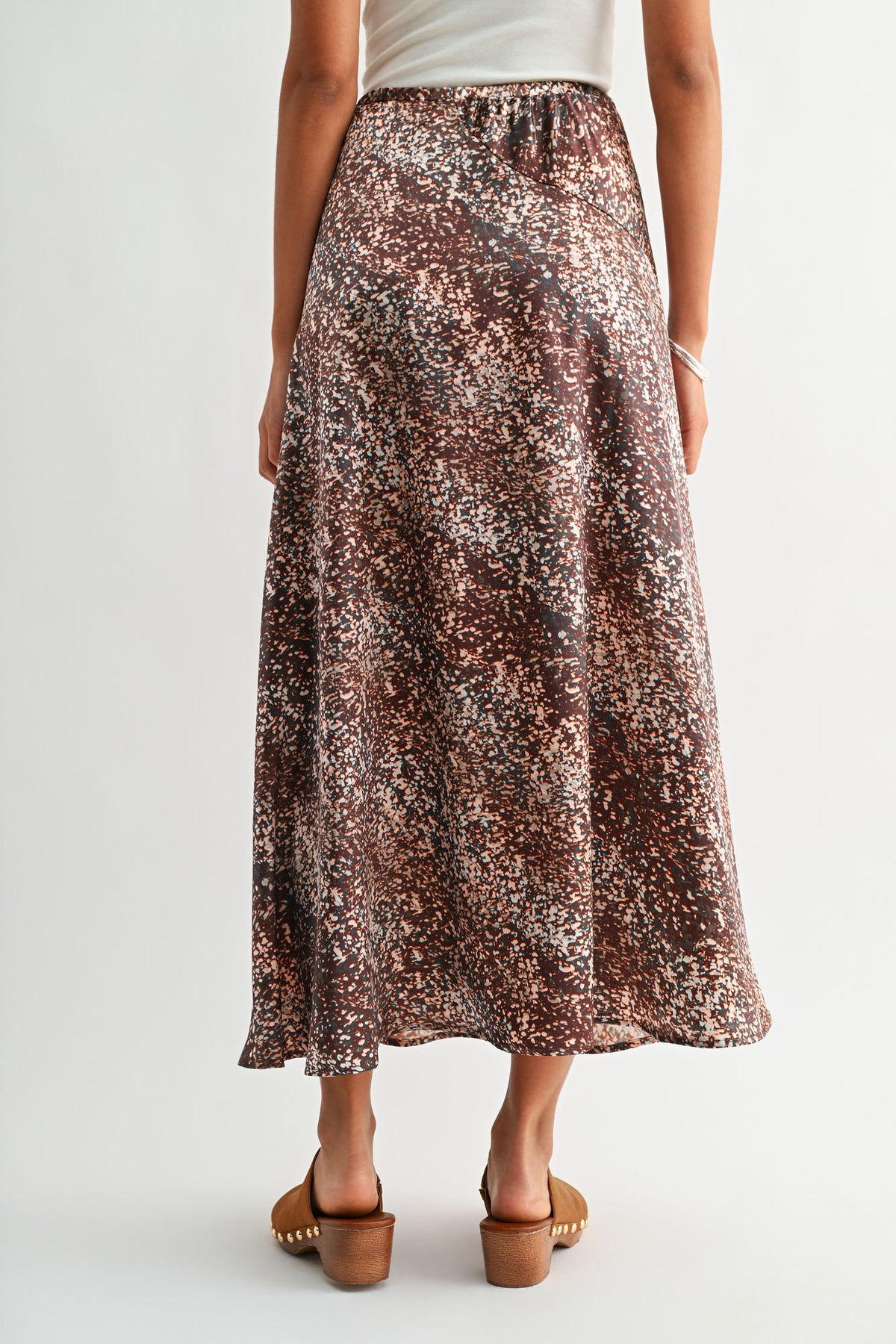 Brown Multi Plus-Size Savoy Bias Skirt