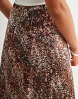 Brown Multi Plus-Size Savoy Bias Skirt
