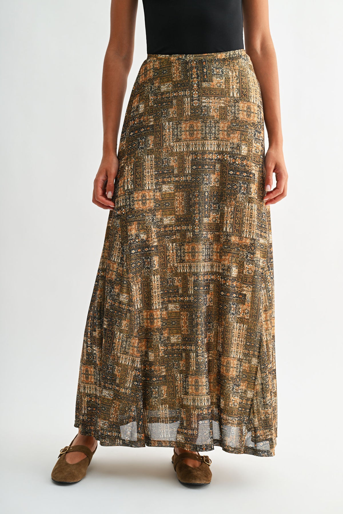 Brown Curry Belle Maxi Skirt 