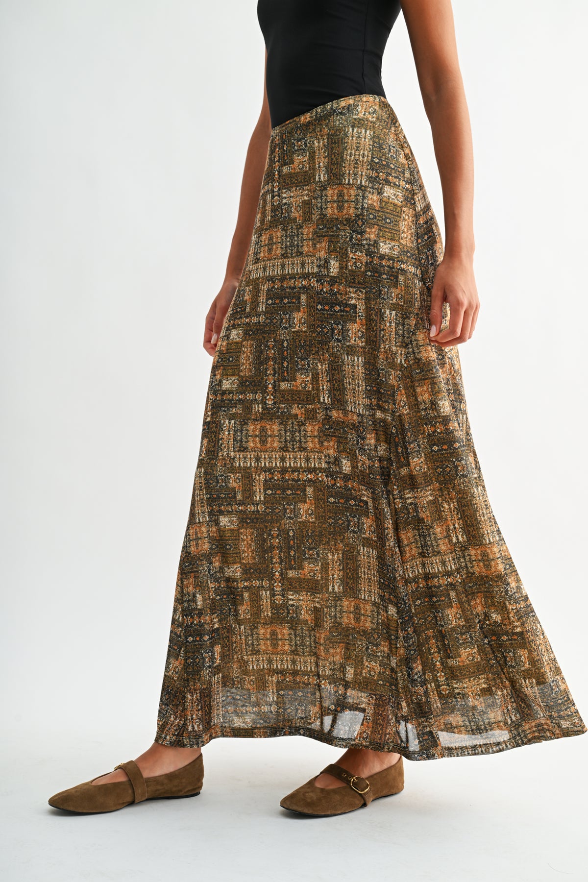 Brown Curry Belle Maxi Skirt 