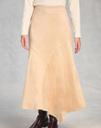 Champagne Asymmetric Midi Skirt
