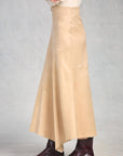 Champagne Asymmetric Midi Skirt
