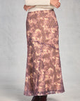 Plum Champaign A-Line Lace Maxi Skirt