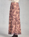 Plum Champaign A-Line Lace Maxi Skirt