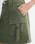 Olive Patch Pocket Twill Skirt