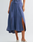 Smoke Double Slit Midi Skirt