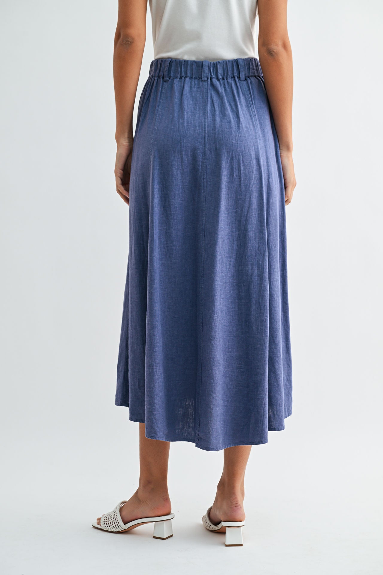 Smoke Double Slit Midi Skirt