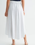 White Double Slit Midi Skirt