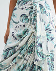 Cream Faux Wrap Skirt