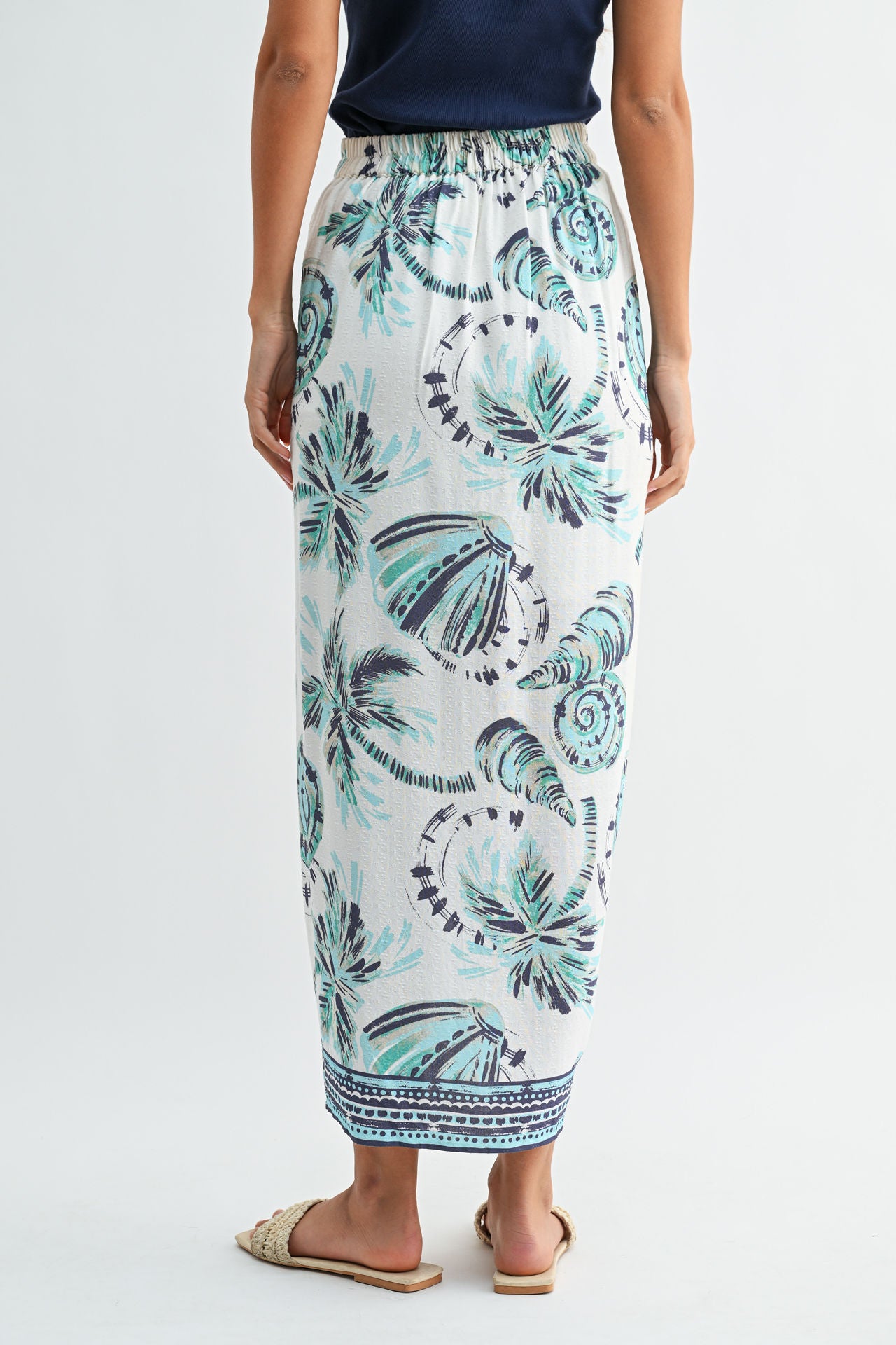 Cream Faux Wrap Skirt