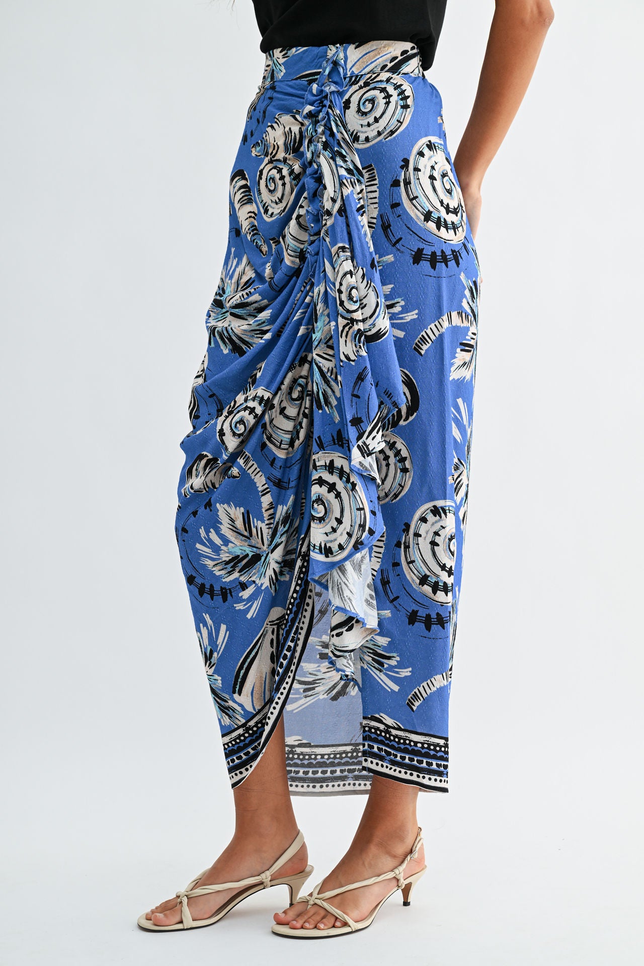 Ocean Faux Wrap Skirt