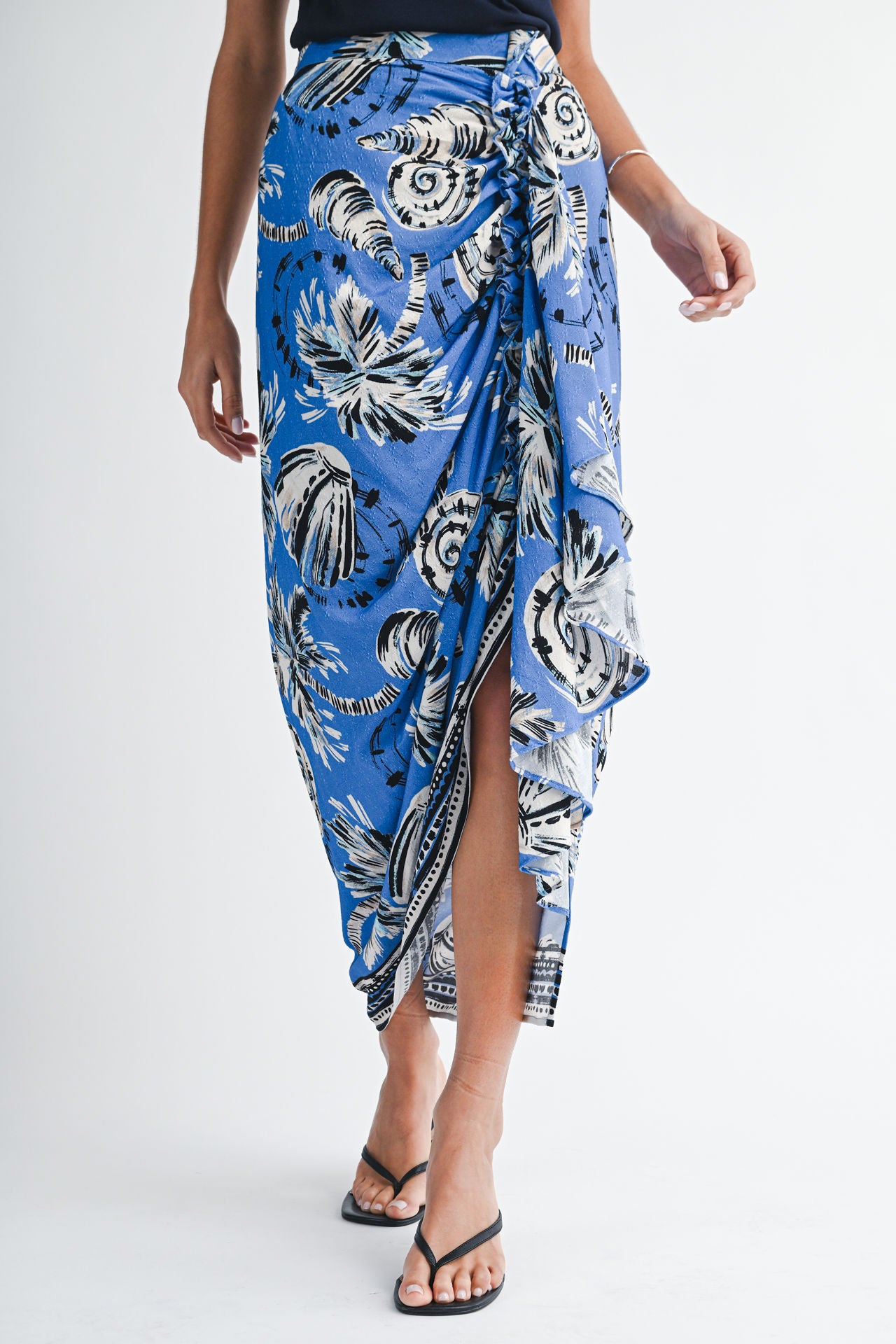 Ocean Faux Wrap Skirt