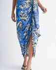 Ocean Faux Wrap Skirt