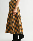 Amber Plaid A-Line Plaid Skirt
