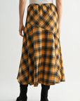 Amber Plaid A-Line Plaid Skirt