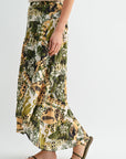 Olive Faux Wrap Skirt