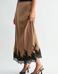 Dune Midi Lace Hem Skirt