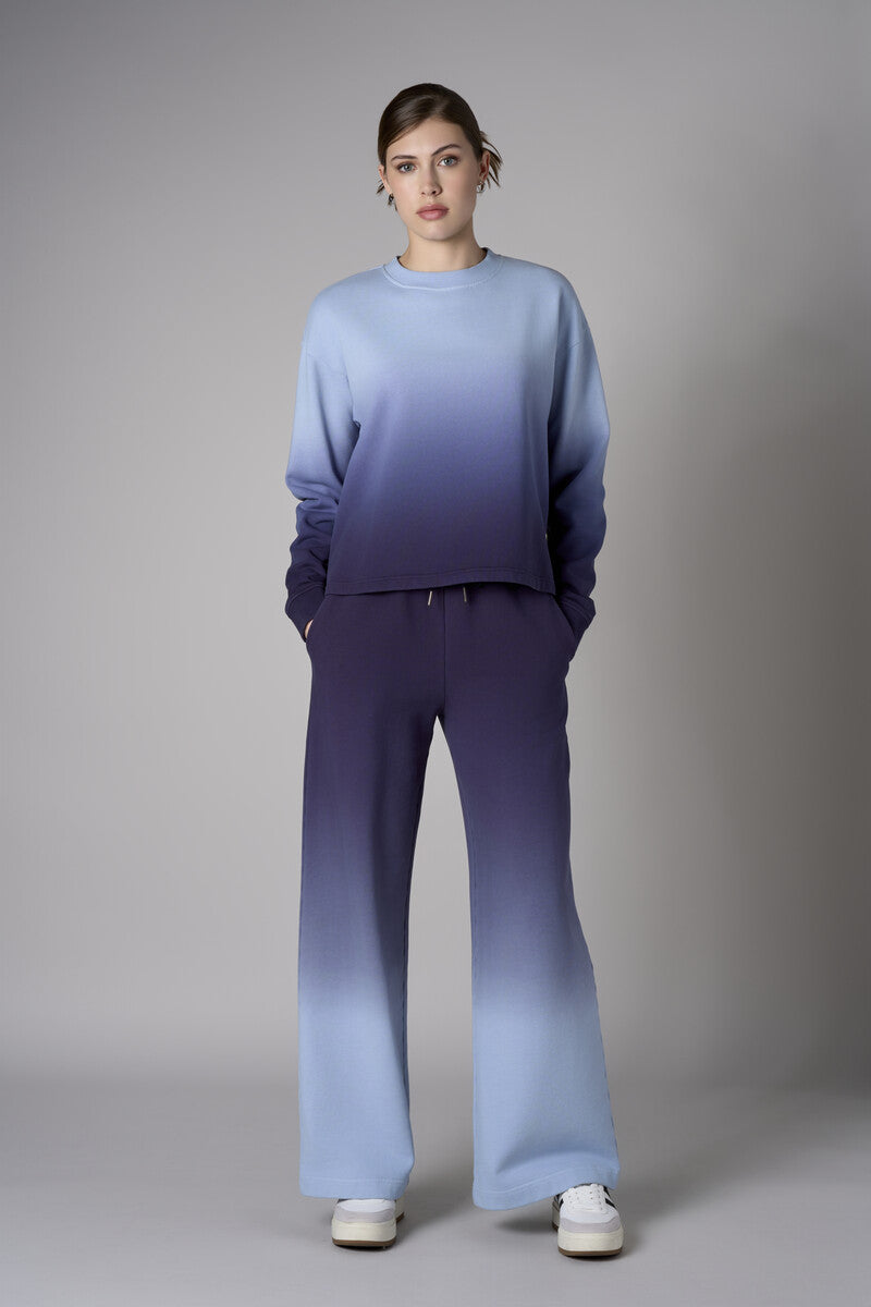 Navy Dip-Dye Long Sleeve Crew Neck Sweatshirt