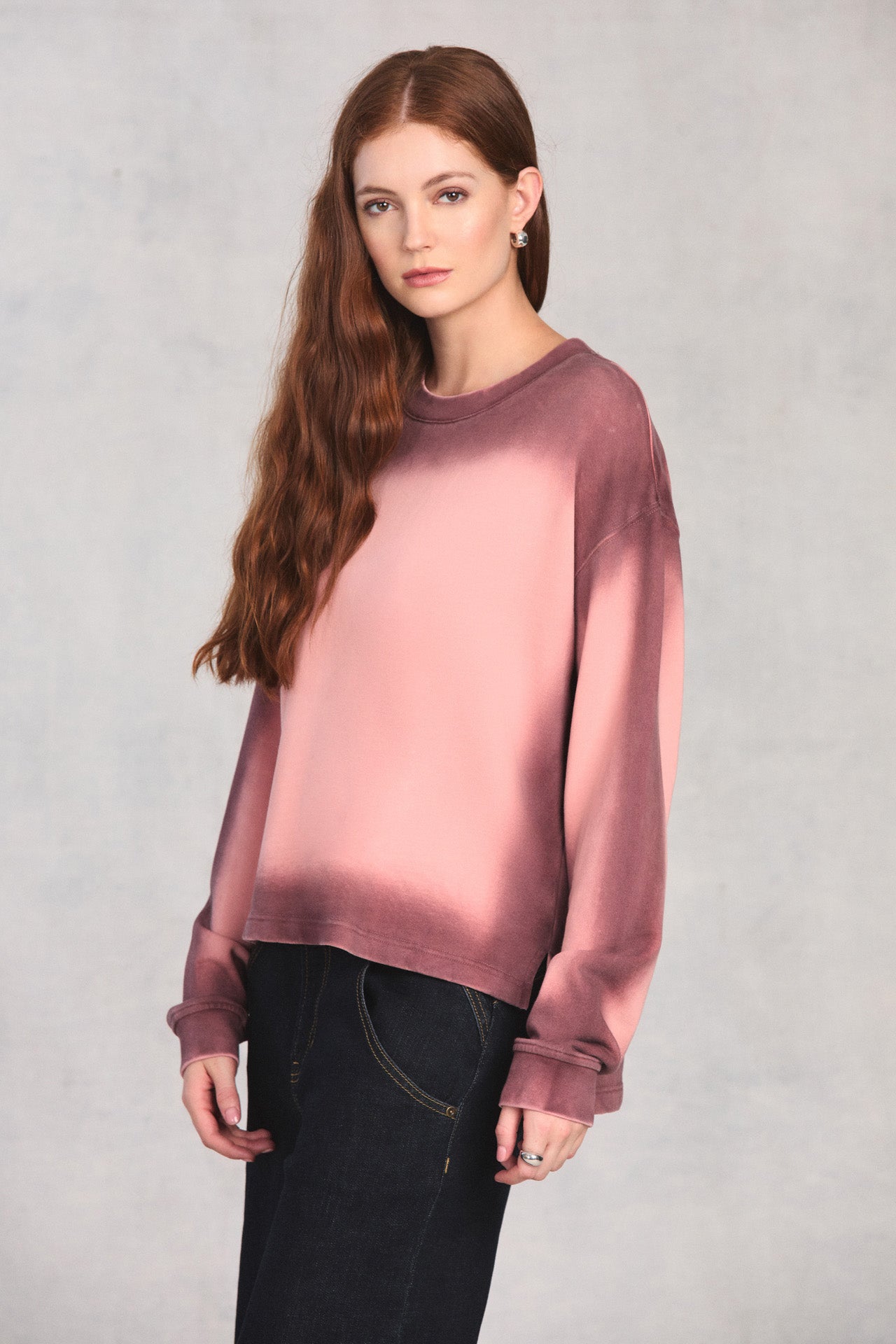 Blush Spot Dye Sweatshirt
