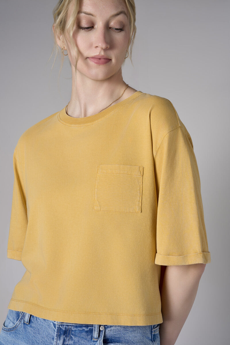 Upgrade your collection with the crisp 'Gold' Coram T-Shirt.