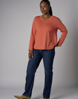 Fall in love with the distinctive 'Rust' Beth Long Sleeve T-Shirt – a must-have for any wardrobe.