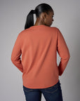 Fall in love with the distinctive 'Rust' Beth Long Sleeve T-Shirt – a must-have for any wardrobe.