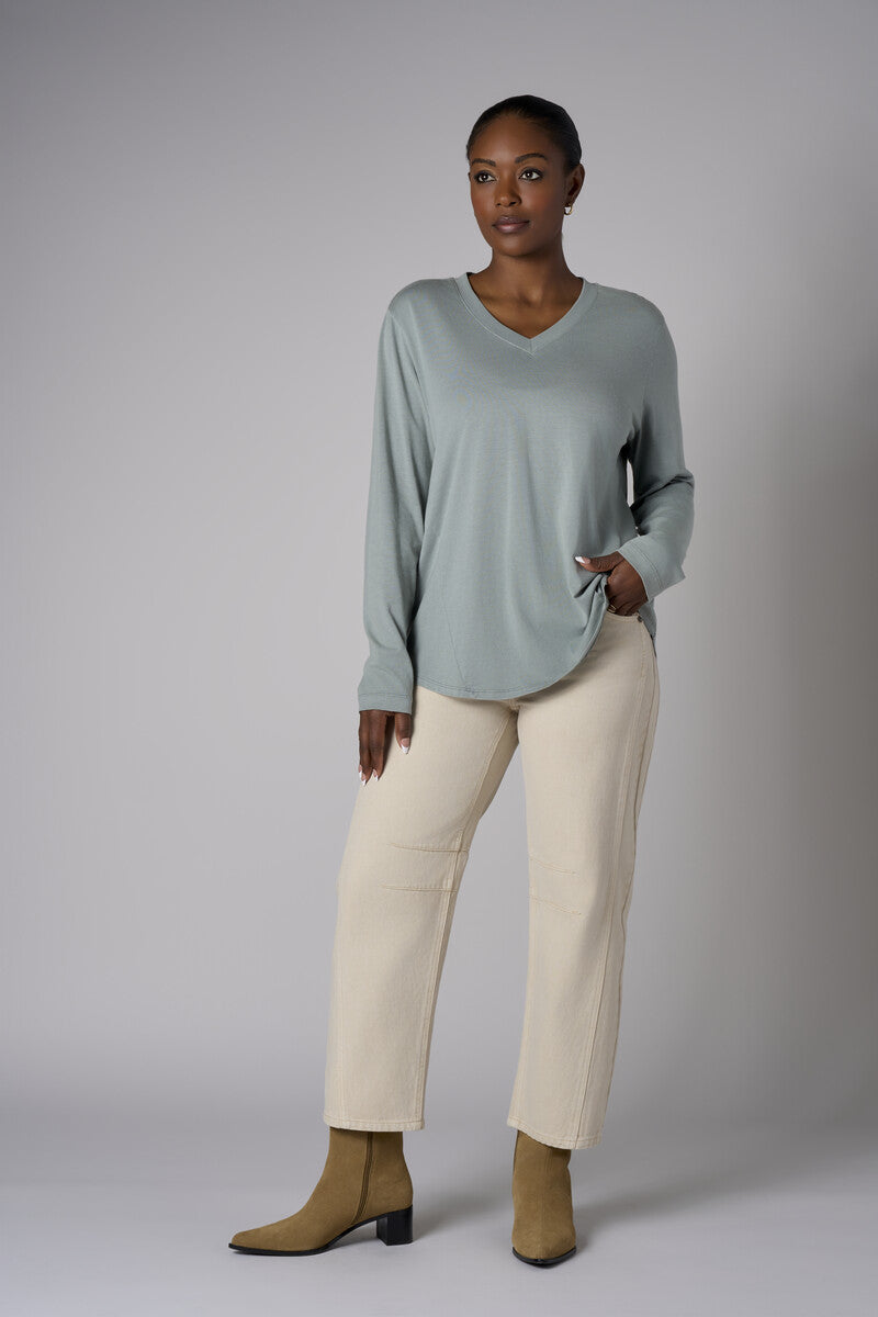 Embrace the beauty of 'Seafoam' in our signature Beth Long Sleeve T-Shirt.
