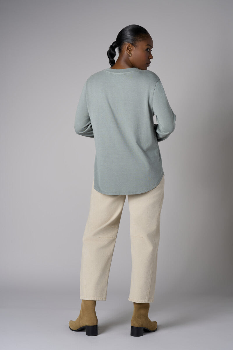 Embrace the beauty of 'Seafoam' in our signature Beth Long Sleeve T-Shirt.