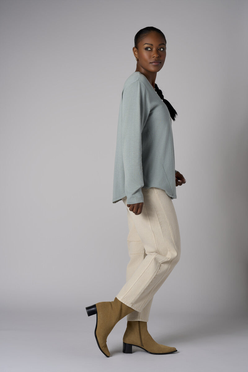 Embrace the beauty of 'Seafoam' in our signature Beth Long Sleeve T-Shirt.