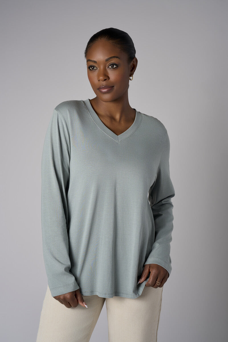Embrace the beauty of 'Seafoam' in our signature Beth Long Sleeve T-Shirt.