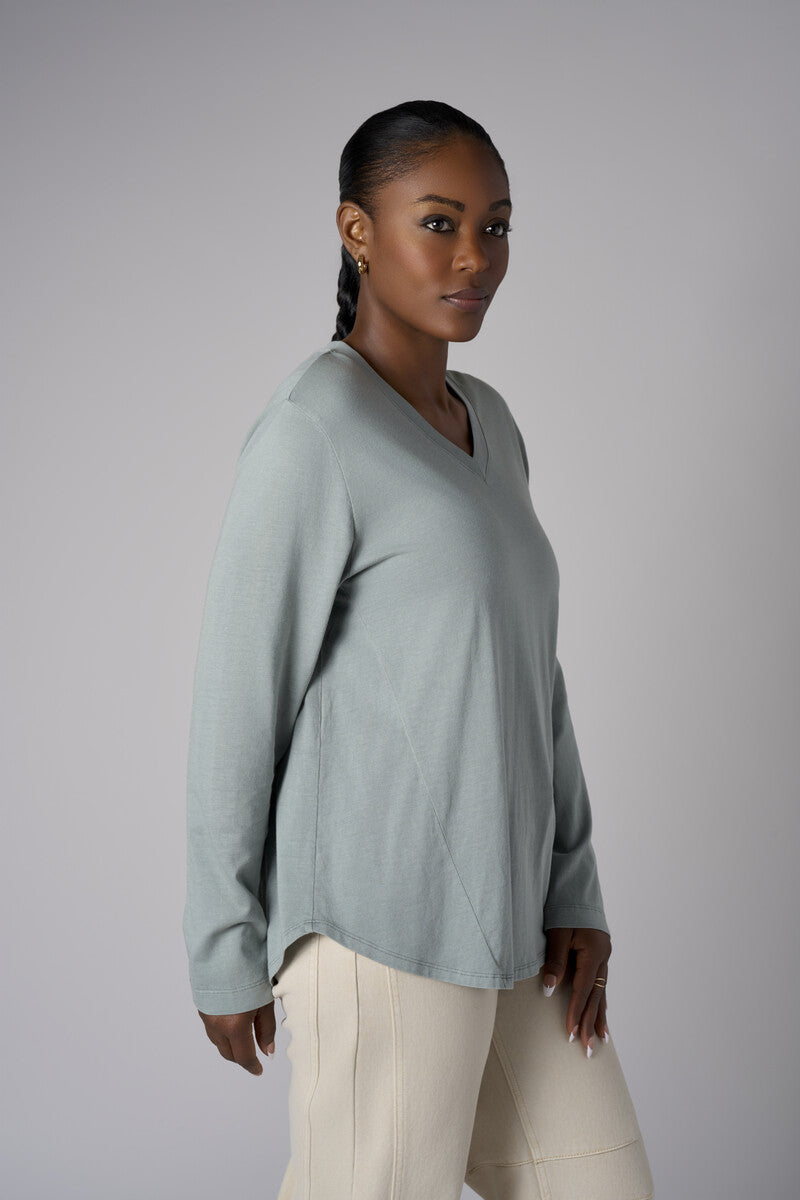 Embrace the beauty of 'Seafoam' in our signature Beth Long Sleeve T-Shirt.