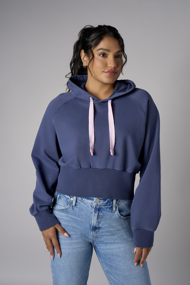 Go bold with the 'Navy' Cropped Hoodie Sweatshirt, designed for standout style.