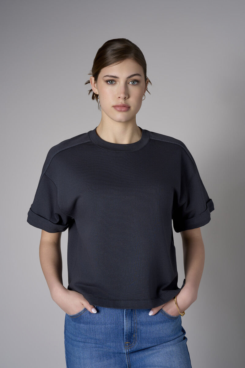 The 'Black' Brie Sweatshirt delivers both comfort and refined flair.