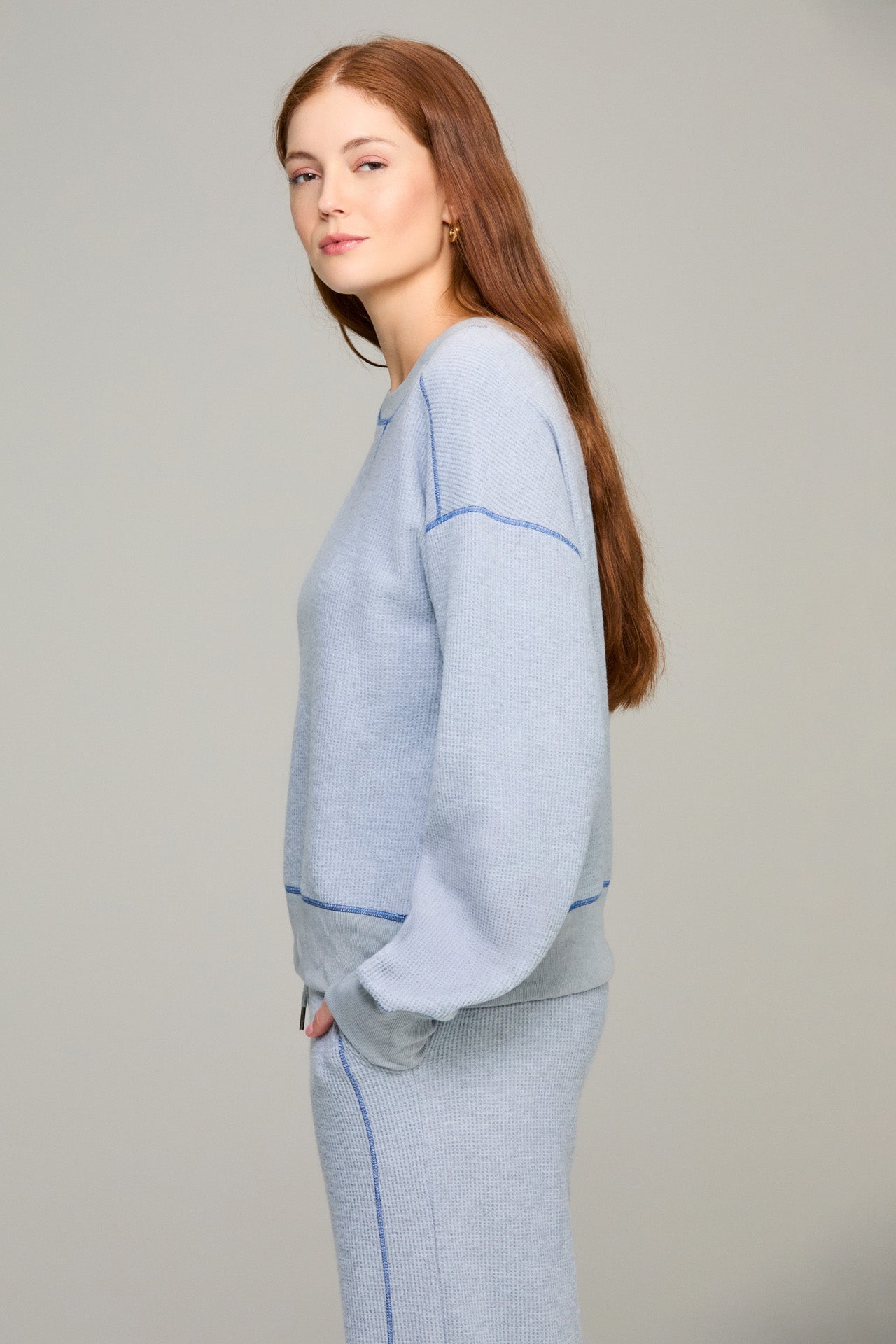 Heather Gray Contrast Stitch Sweatshirt
