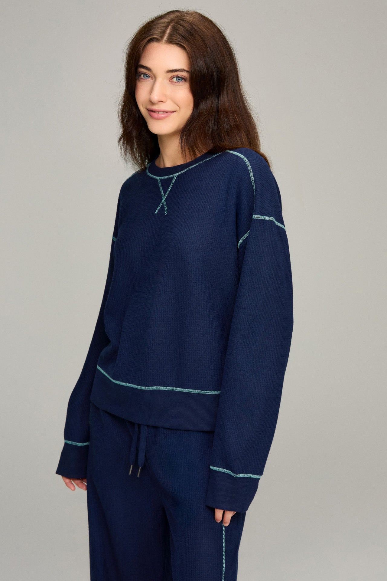 Midnight Contrast Stitch Sweatshirt
