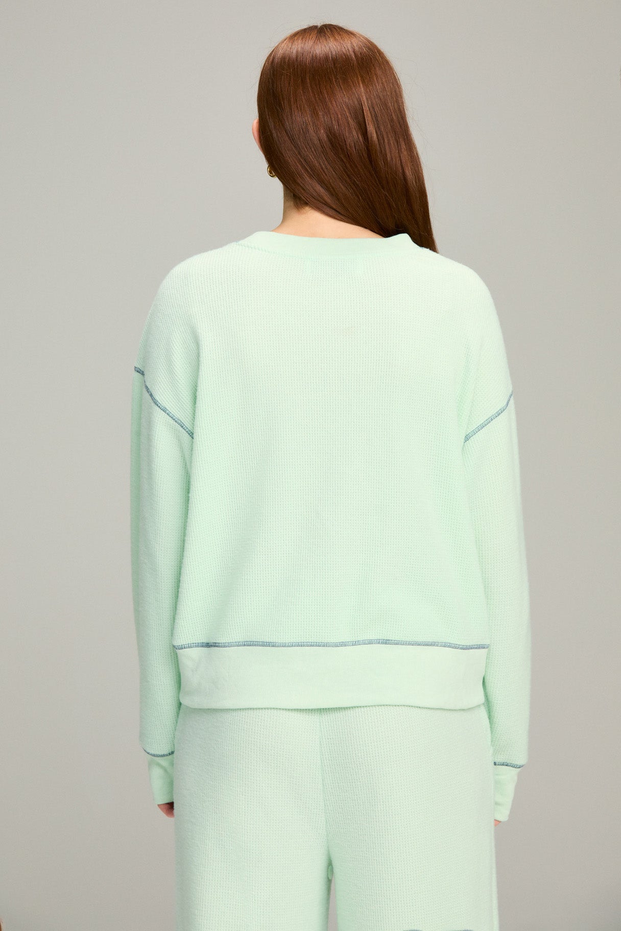 Mint Contrast Stitch Sweatshirt