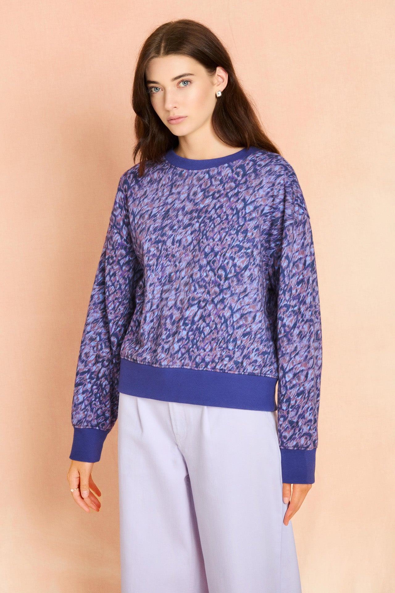 Lavender Midnight Classic Printed Sweatshirt