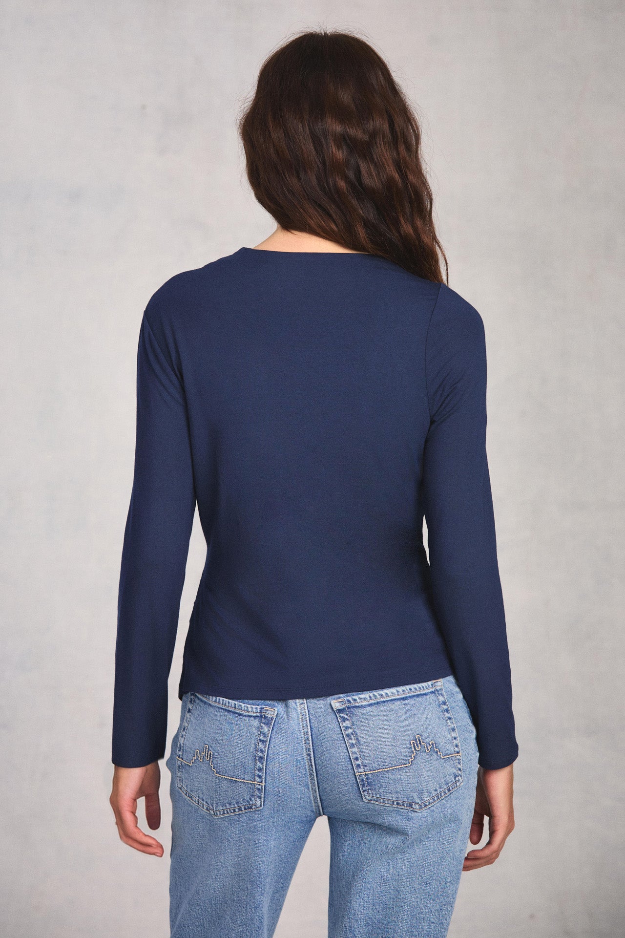 Midnight Long Sleeve Boat Neck Top
