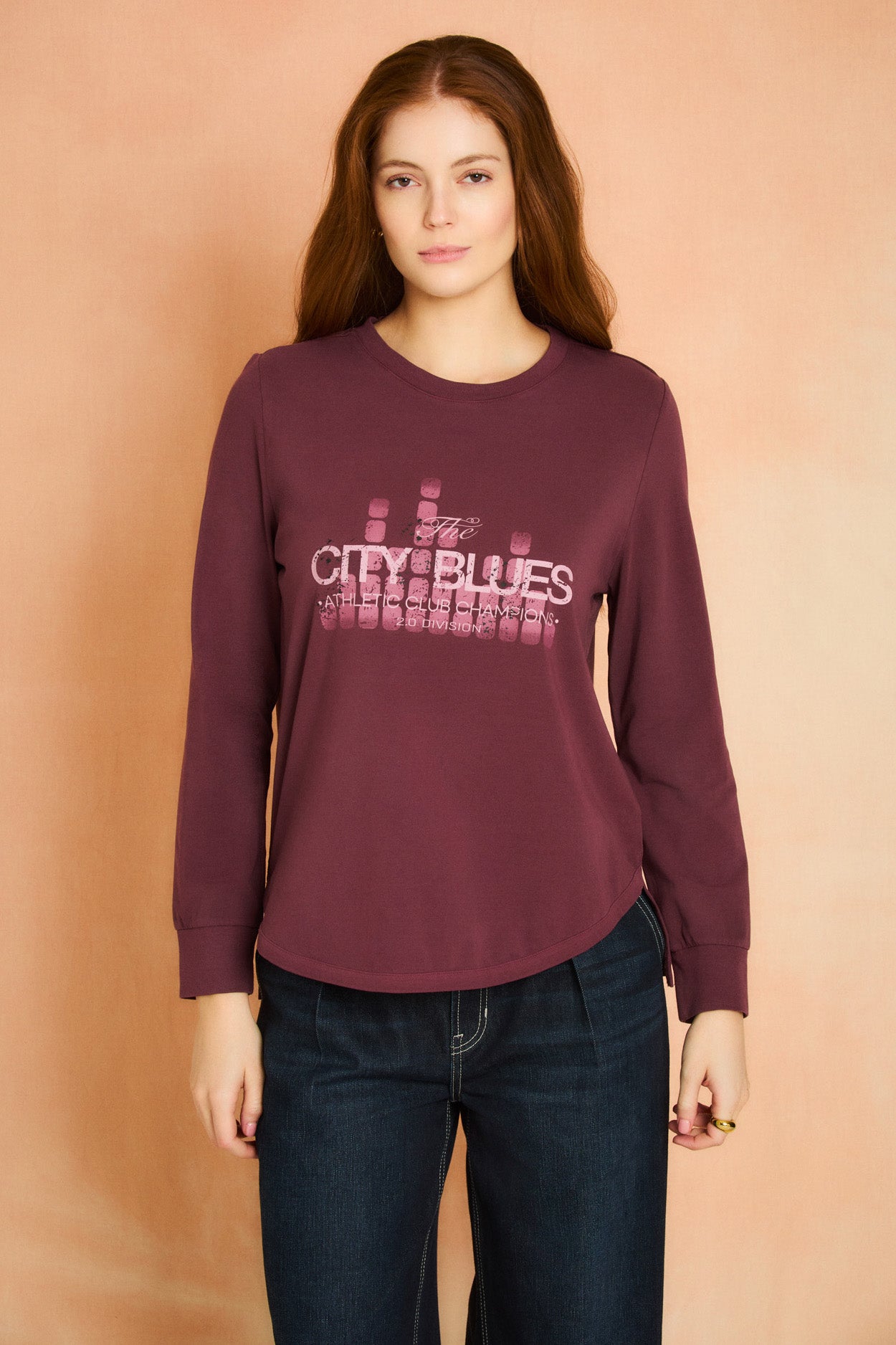 Plum Long Sleeve Graphic Tee