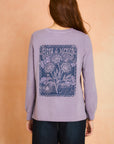 Lavender Curved Hem Graphic Tee
