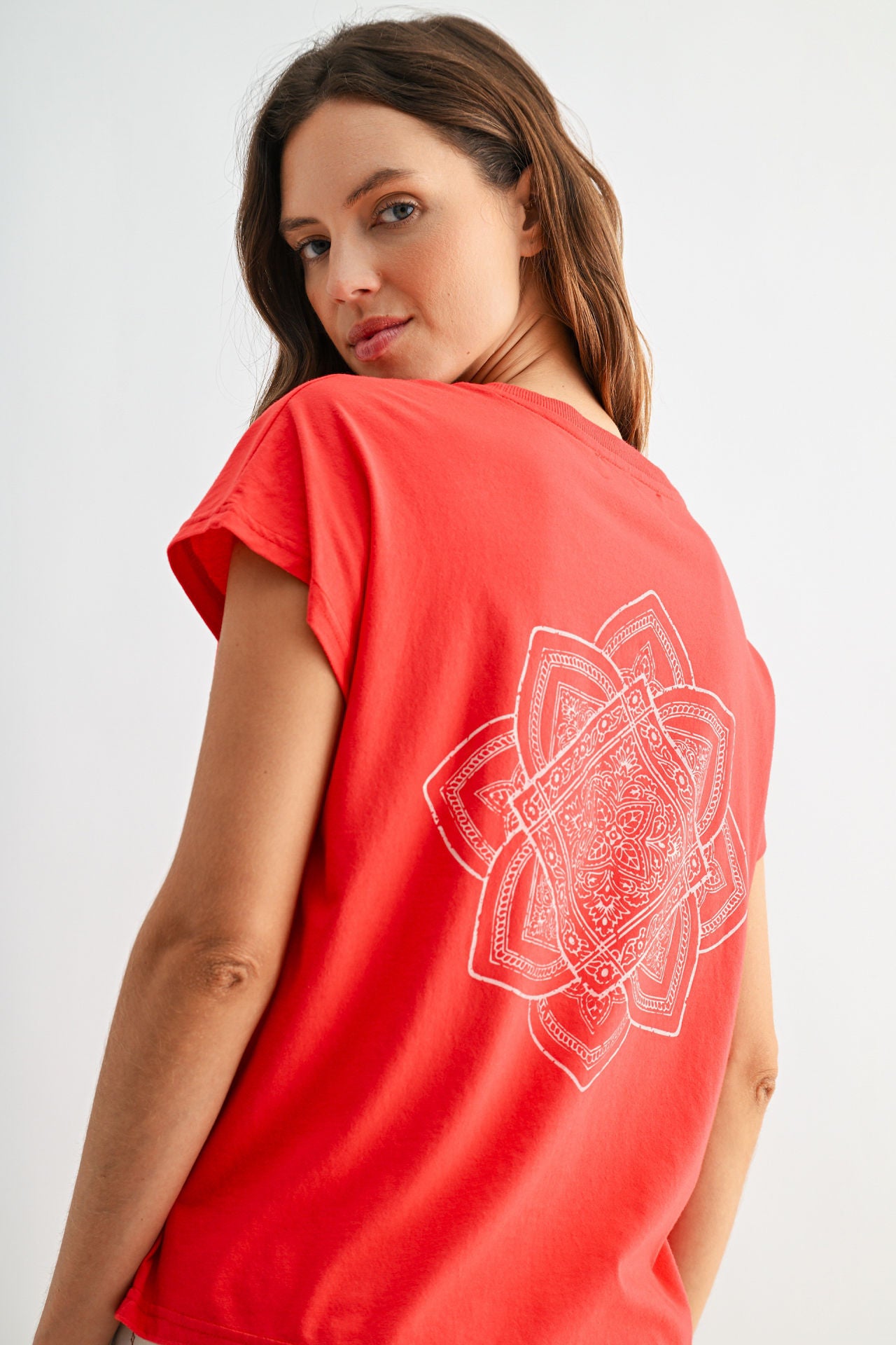 Red Dolman Sleeve Graphic Tee