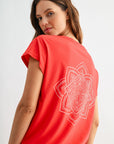 Red Dolman Sleeve Graphic Tee