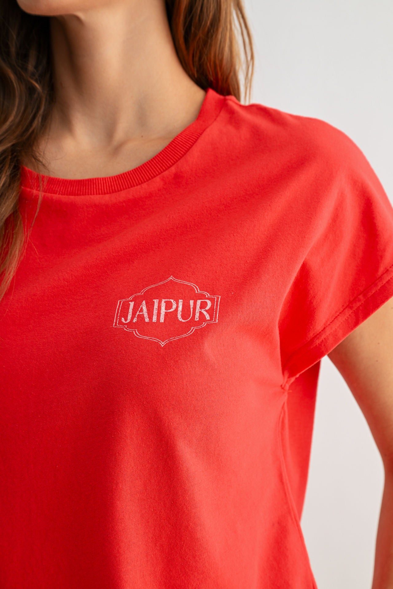 Red Dolman Sleeve Graphic Tee