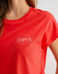 Red Dolman Sleeve Graphic Tee