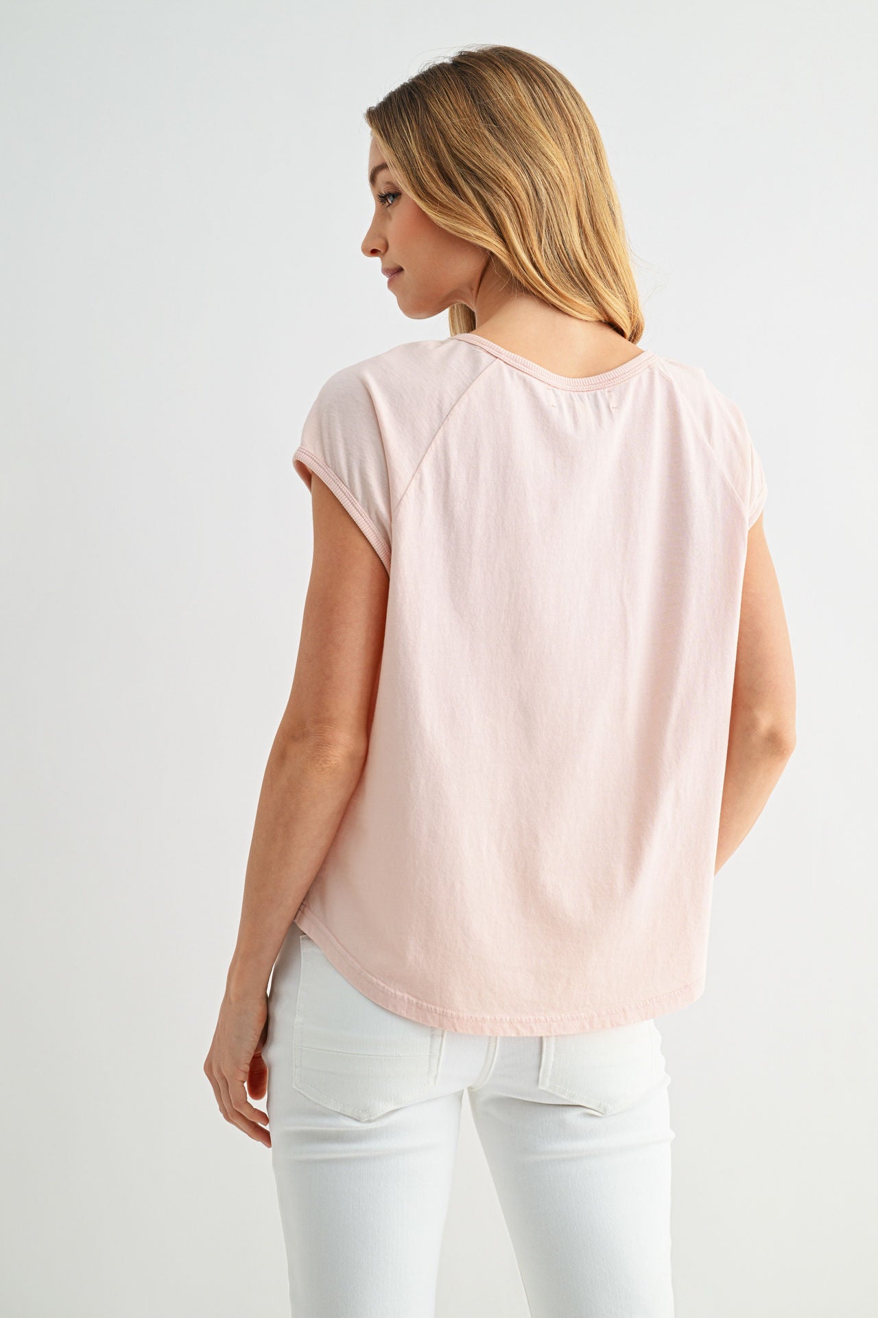 Pink Raglan Sleeve Graphic Tee