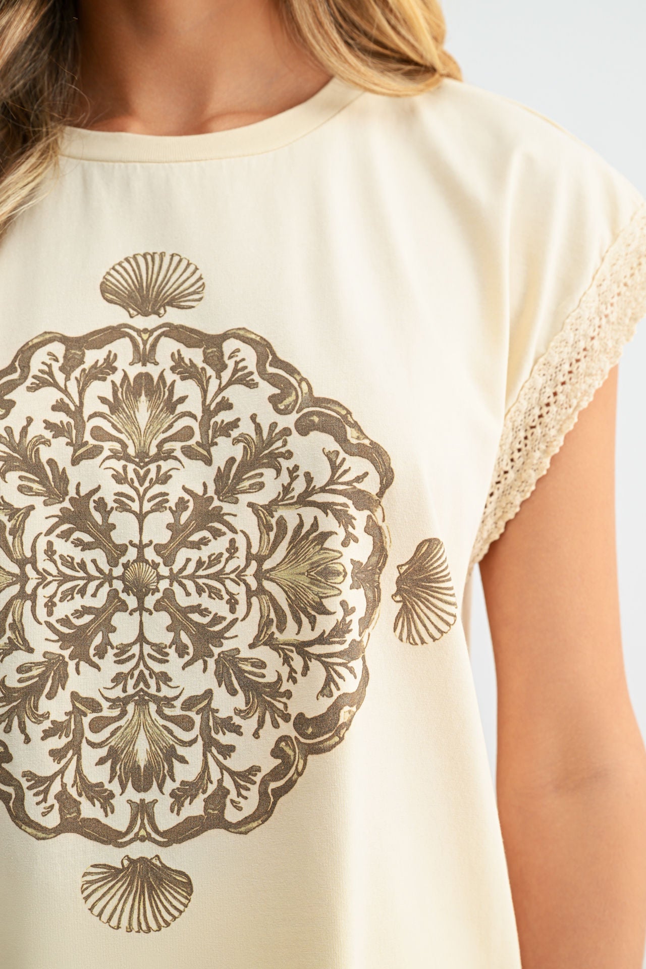 Parchment Muscle Sleeve Graphic Tee