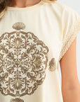 Parchment Muscle Sleeve Graphic Tee